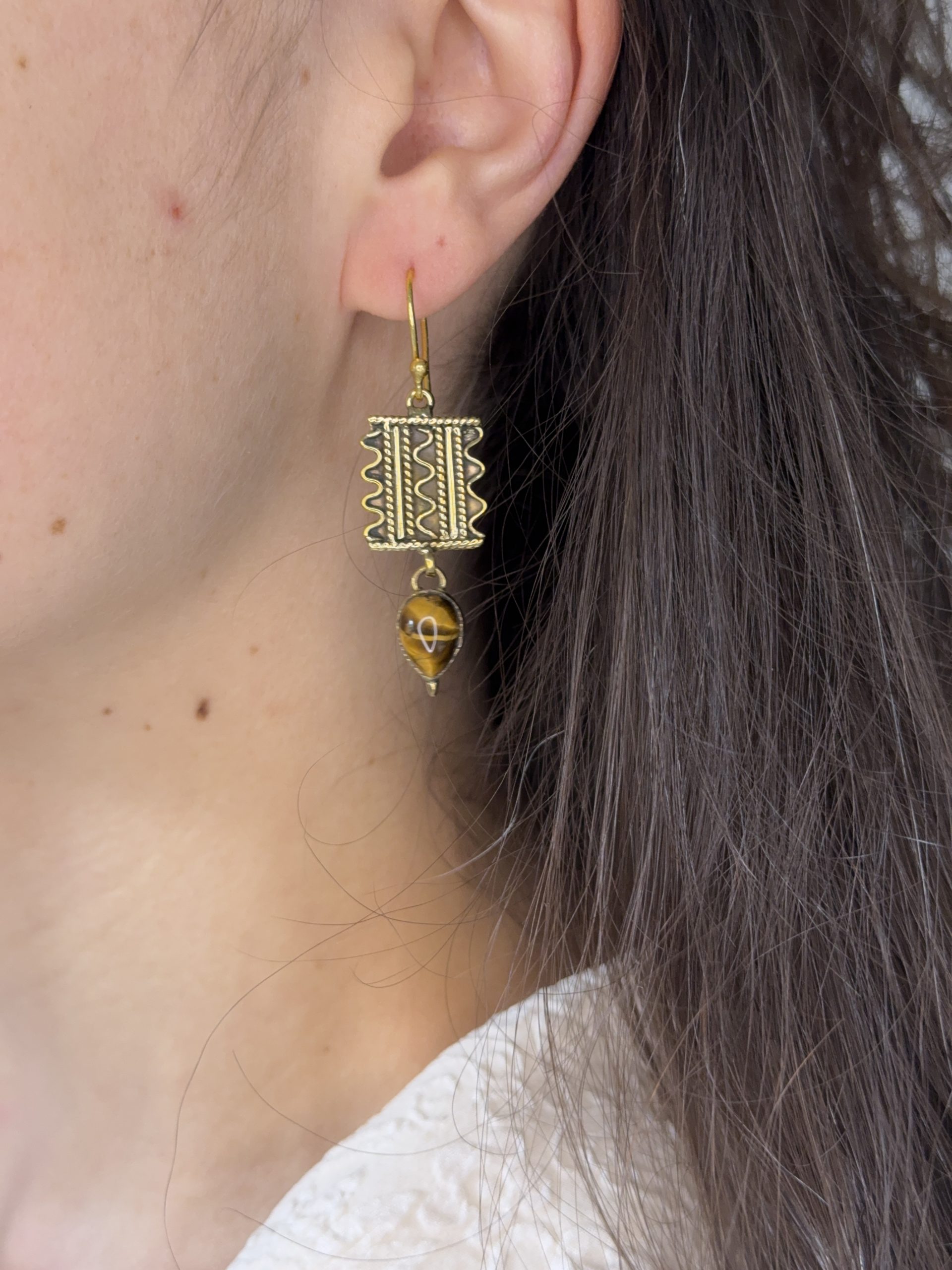 Boucles d'oreilles oeil de tigre Boucles d'oreilles oeil de tigre