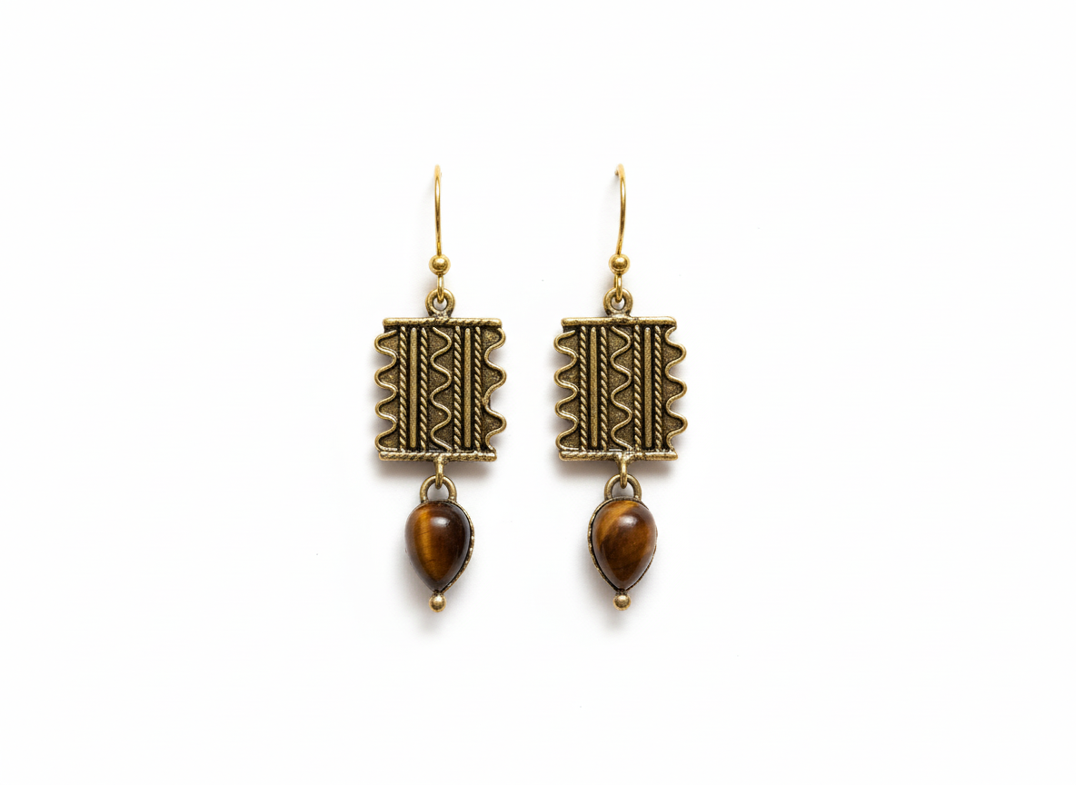 Boucles d'oreilles oeil de tigre Boucles d'oreilles oeil de tigre